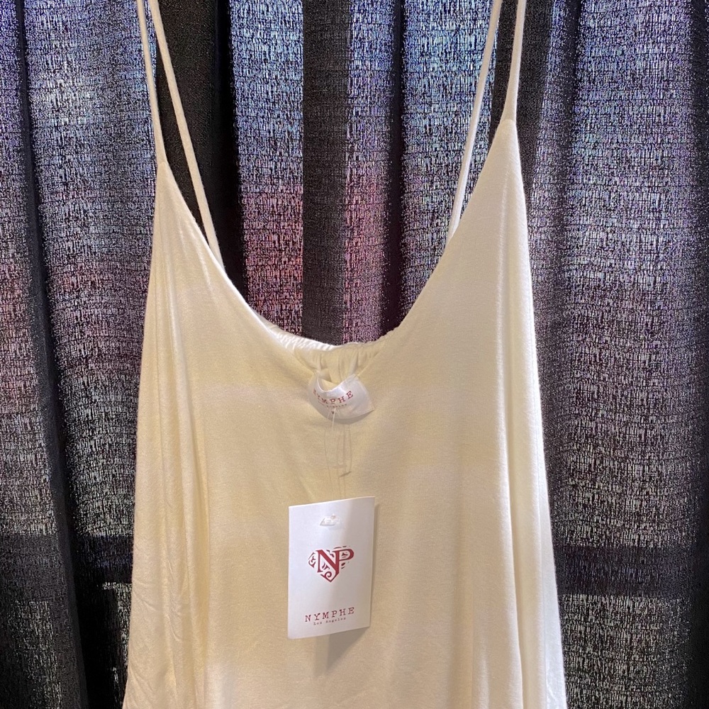 White float tank top.